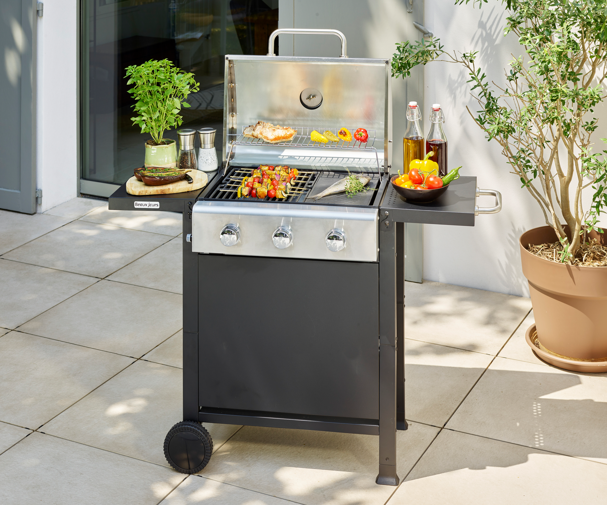 BARBECUE GAZ 3 BRÛLEURS "BEAUX JOURS"