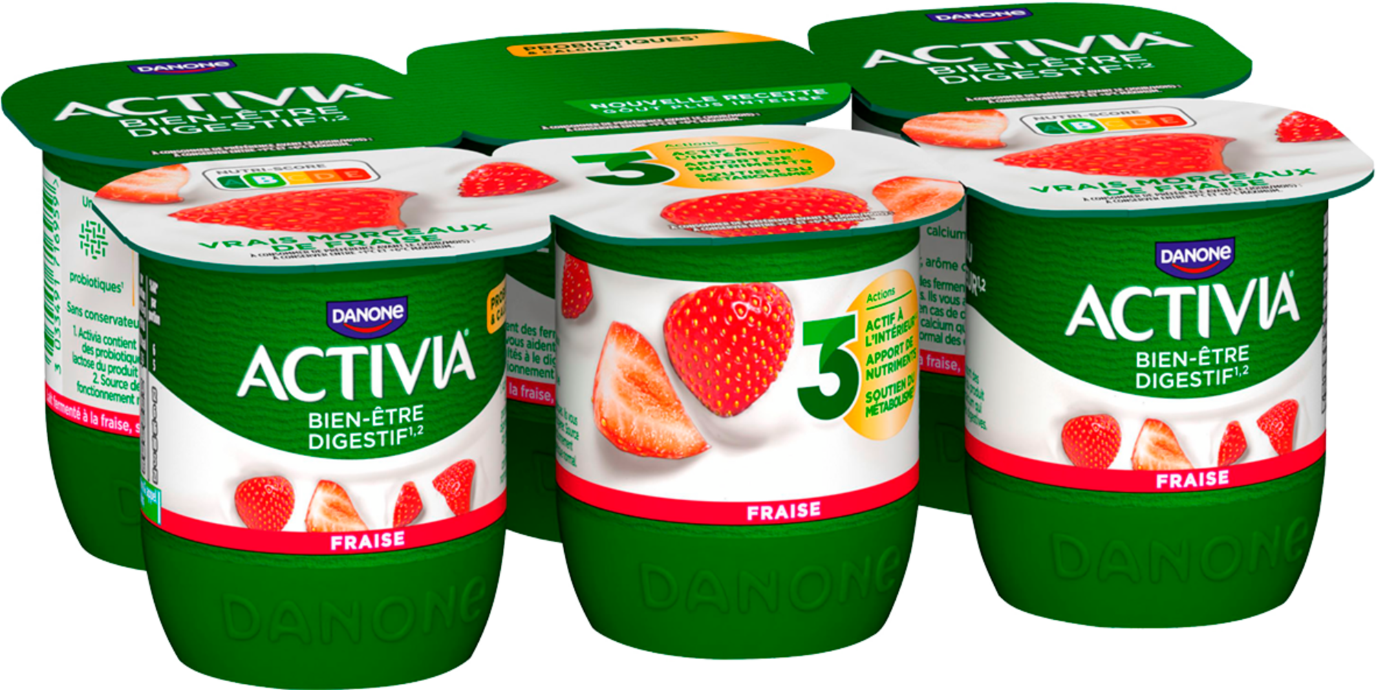 Activia aux Fruits Saveur Fraise