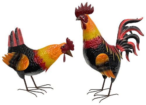 COQ ET POULE DE DÉCORATION