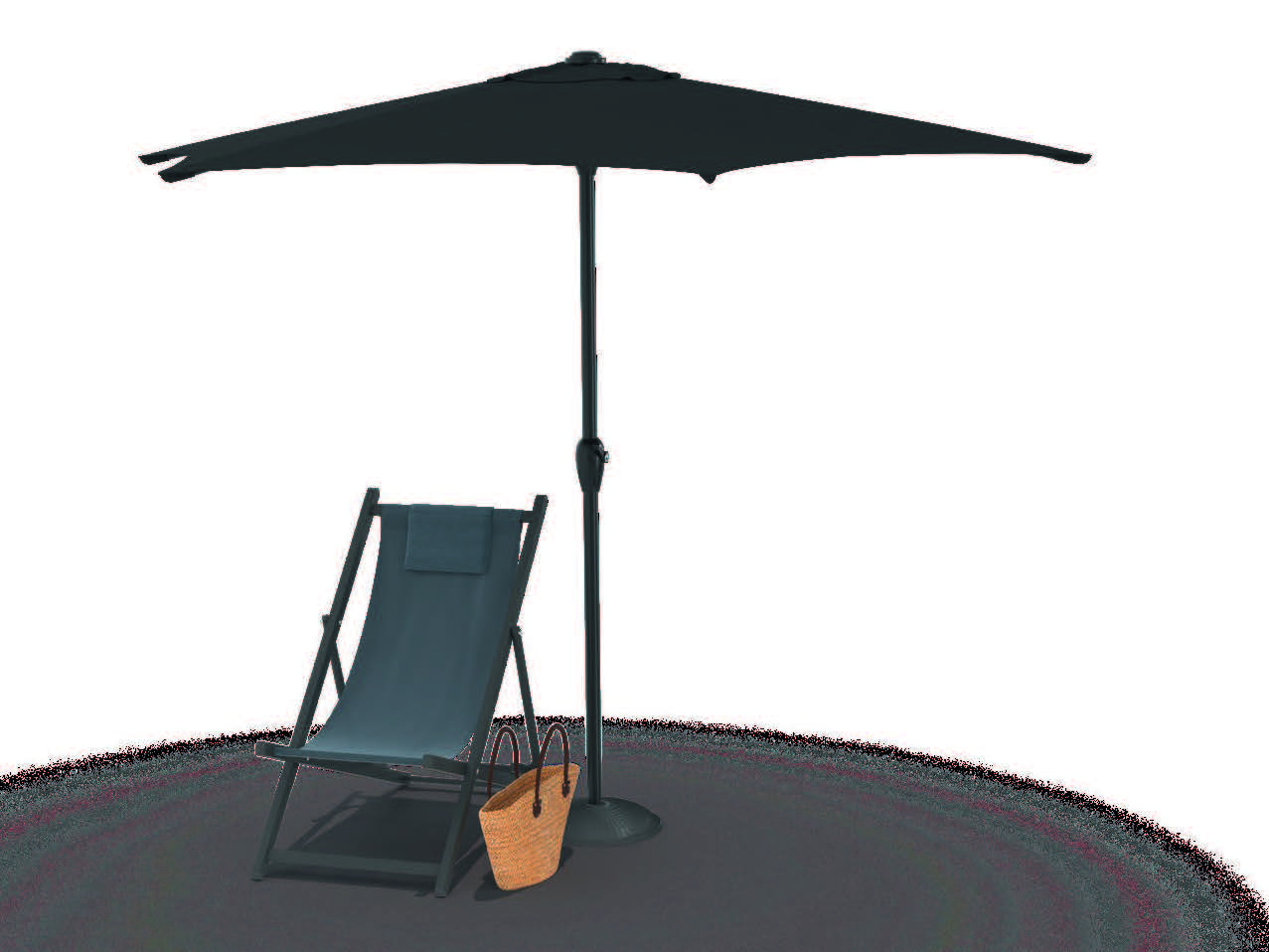 PARASOL DROIT RECTANGULAIRE⁽¹⁾ (2)