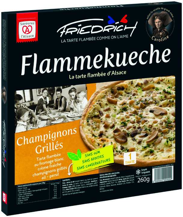 TARTE FLAMBÉE TRADITION OU CHAMPIGNONS SURGELÉE