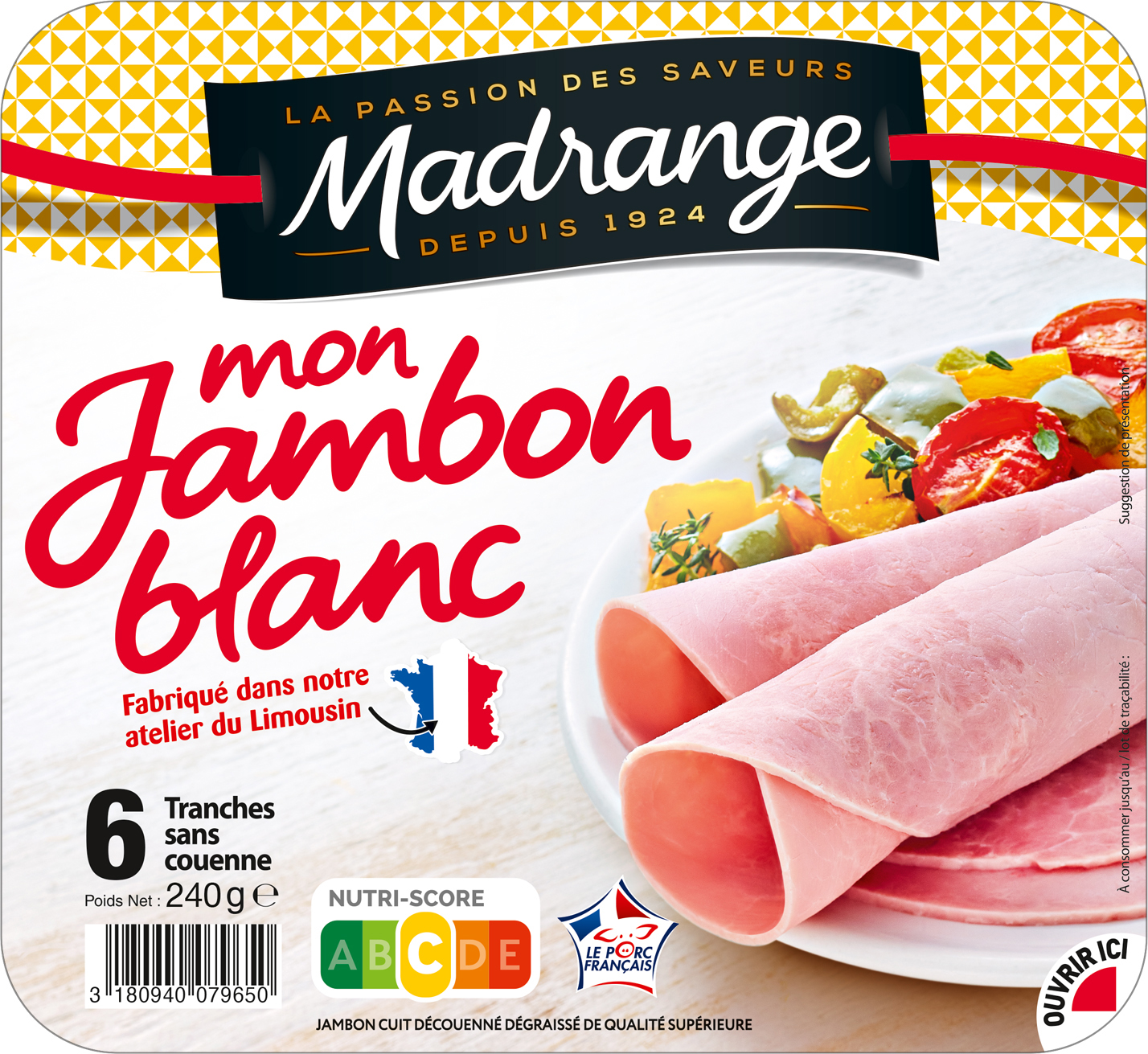 MON JAMBON BLANC DECOUENNÉ DEGRAISSÉ