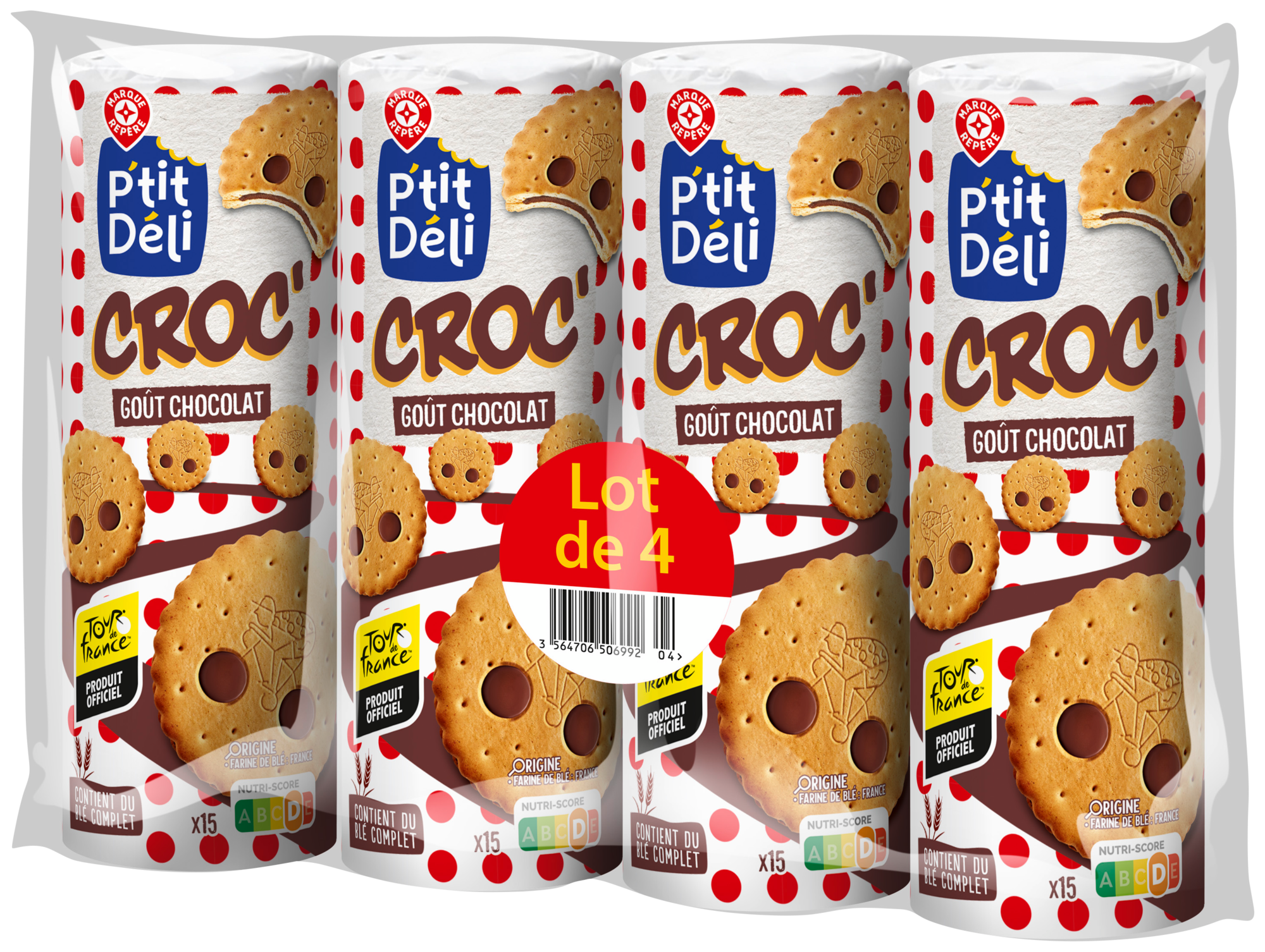LOT GOÛTER FOURRÉ ROND GOÛT CHOCOLAT 
