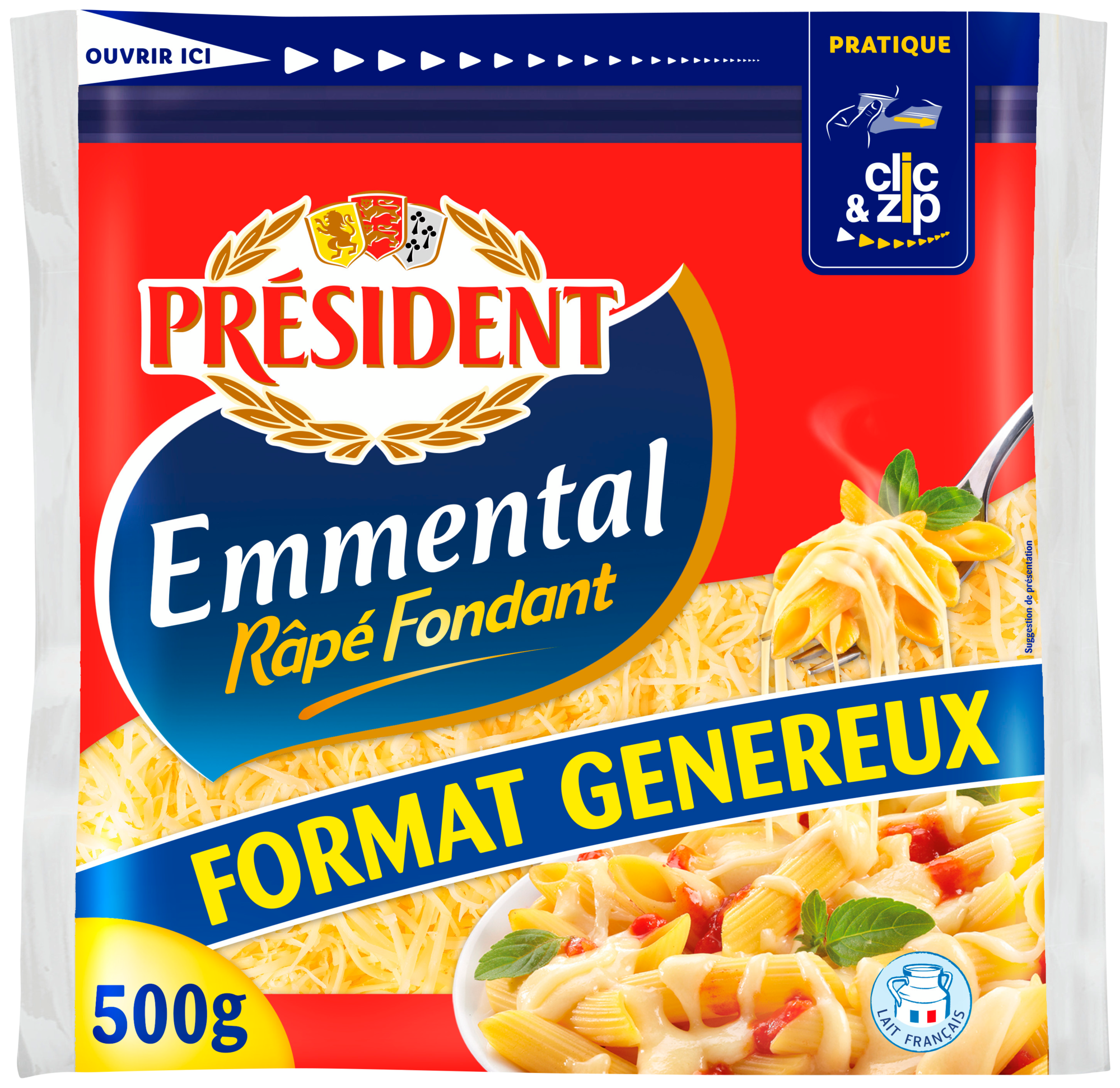 Emmental râpé fondant format généreux 29% Mat.Gr.