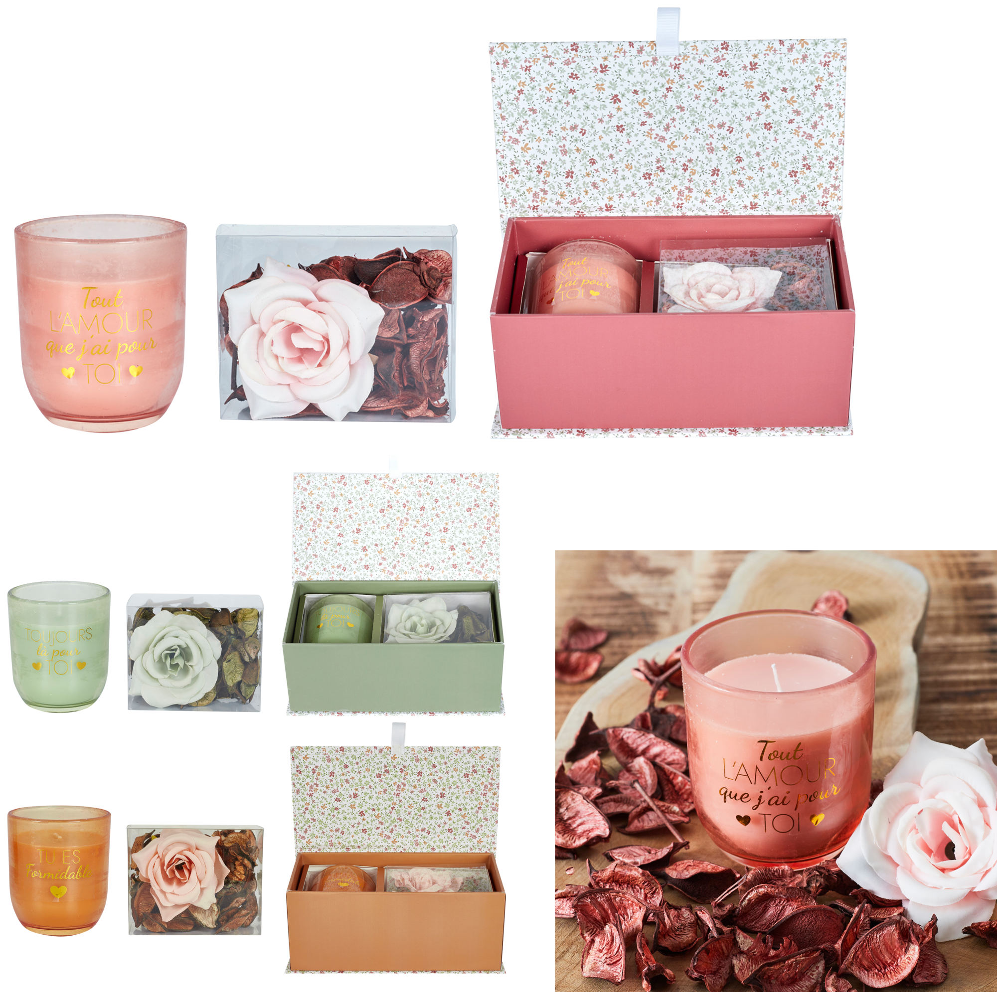 COFFRET CADEAU BOUGIE PARFUMÉE ET POT POURRI