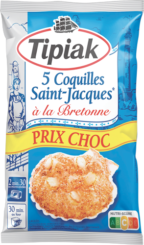 COQUILLES SAINT-JACQUES À LA BRETONNE SURGELÉES PRIX CHOC