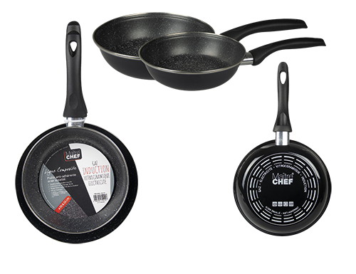 LOT DE 2 POÊLES ÉMAILLÉES 20 + 24 CM