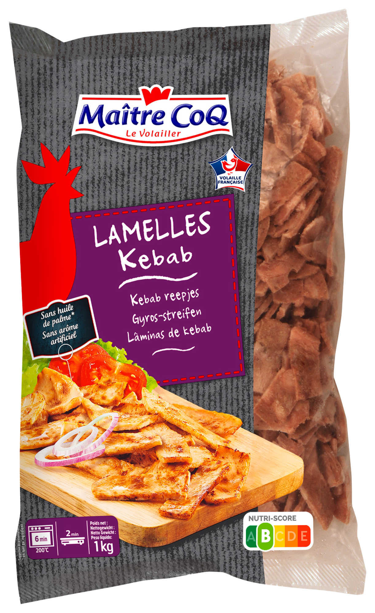 Lamelles kebab surgelées