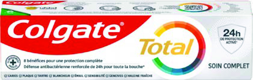 DENTIFRICE TOTAL SOIN COMPLET OU TOTAL BLANCHEUR NATURELLE COLGATE
