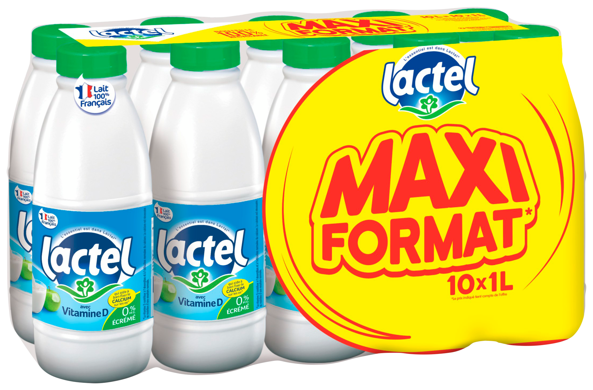 Lait UHT vitamine D écrémé 0% Mat. Gr. Maxi format