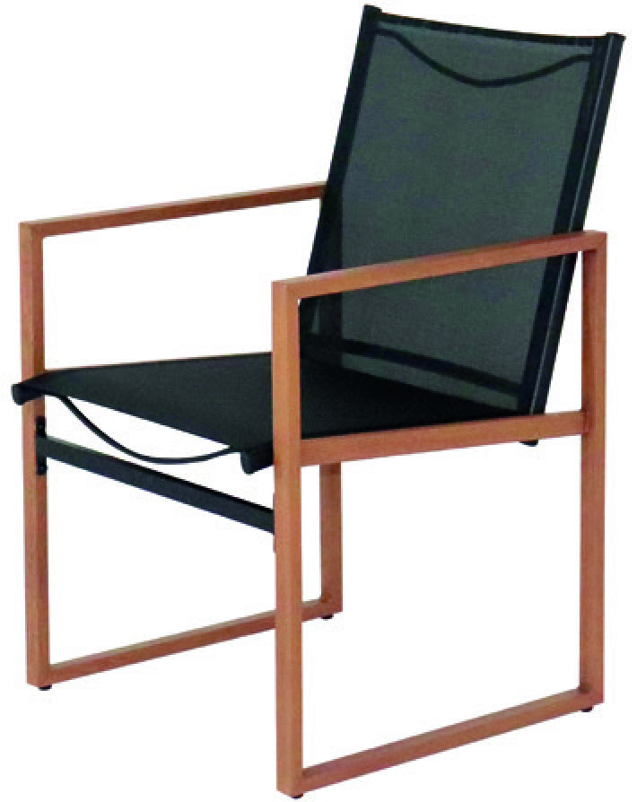 FAUTEUIL TEXTILENE ET IMITATION BOIS