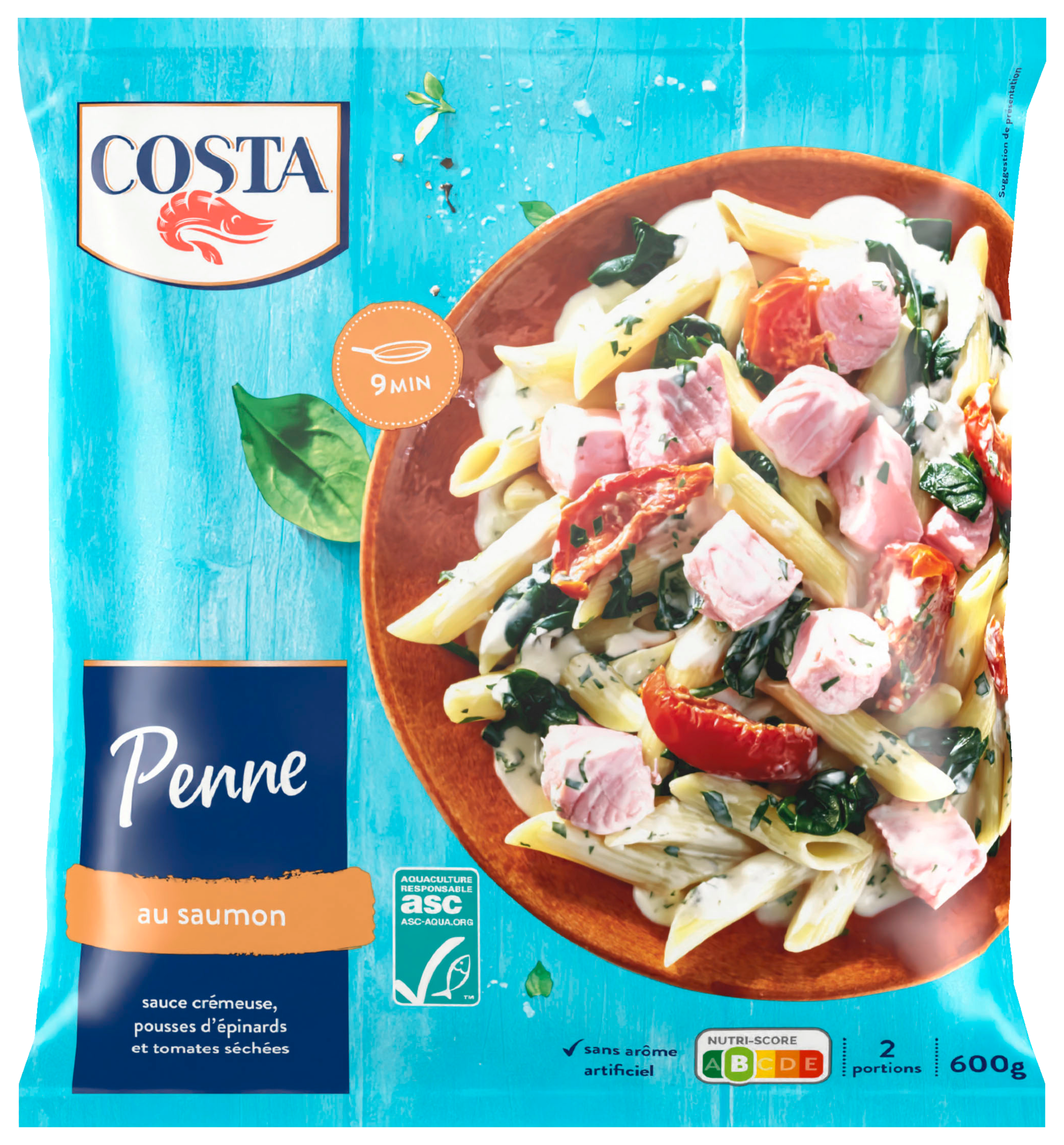 Penne au saumon ASC surgelé