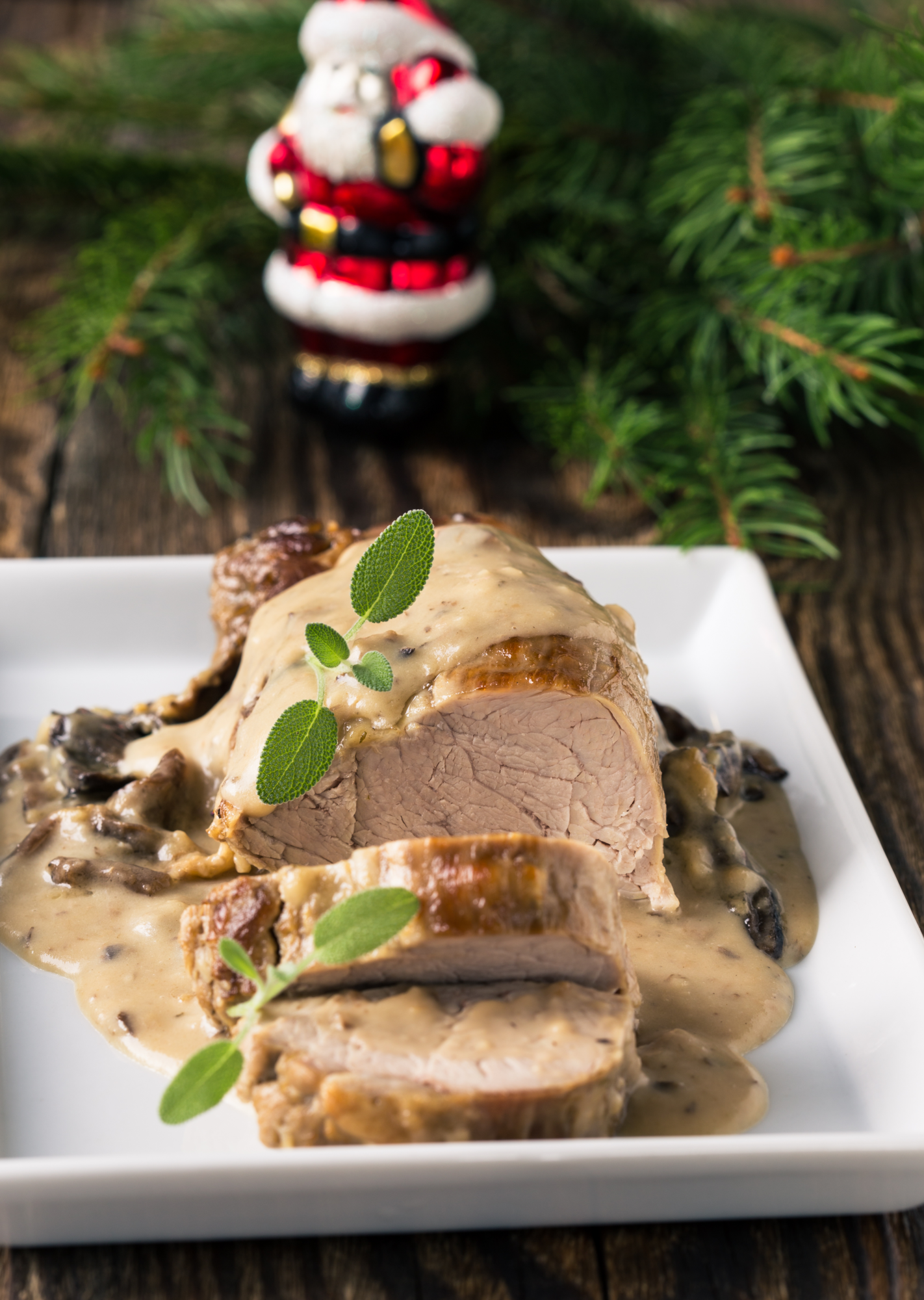 Rôti de porc aux morilles