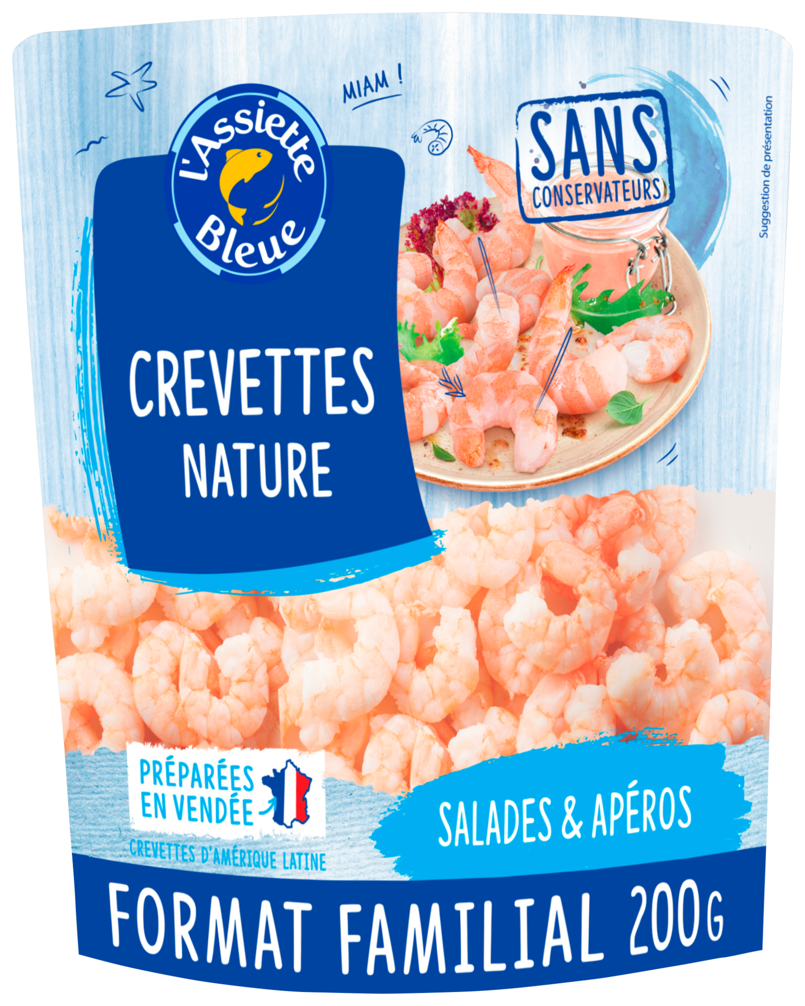 Crevettes nature Format familial