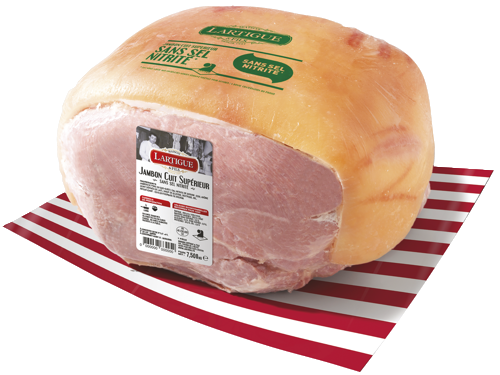 JAMBON CUIT SUPÉRIEUR 3 NOIX SANS SEL NITRITÉ AJOUTÉ AVEC COUENNE