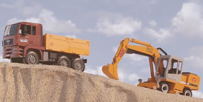CAMION BENNE AVEC PELLETEUSE