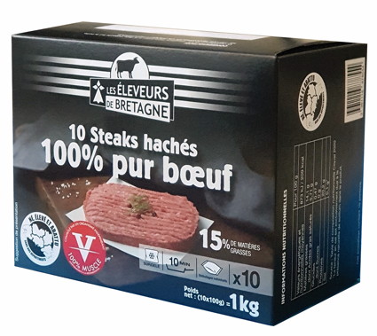 STEAK HACHÉ 100% PUR BŒUF 15% MAT.GR SURGELÉ