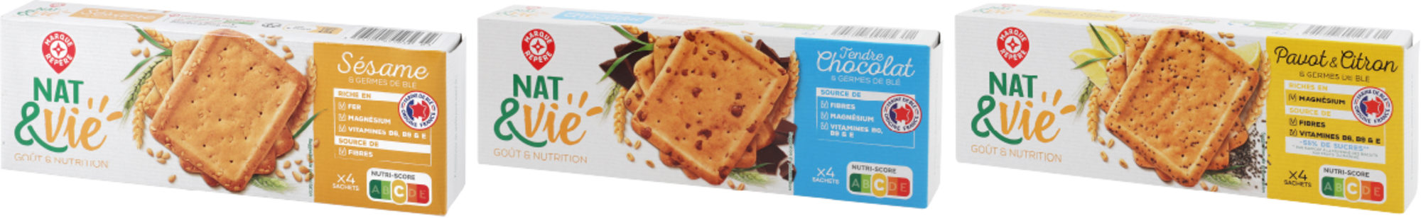 SUR LES BISCUITS PRÉSENTS EN MAGASIN DE LA GAMME "NAT&VIE".