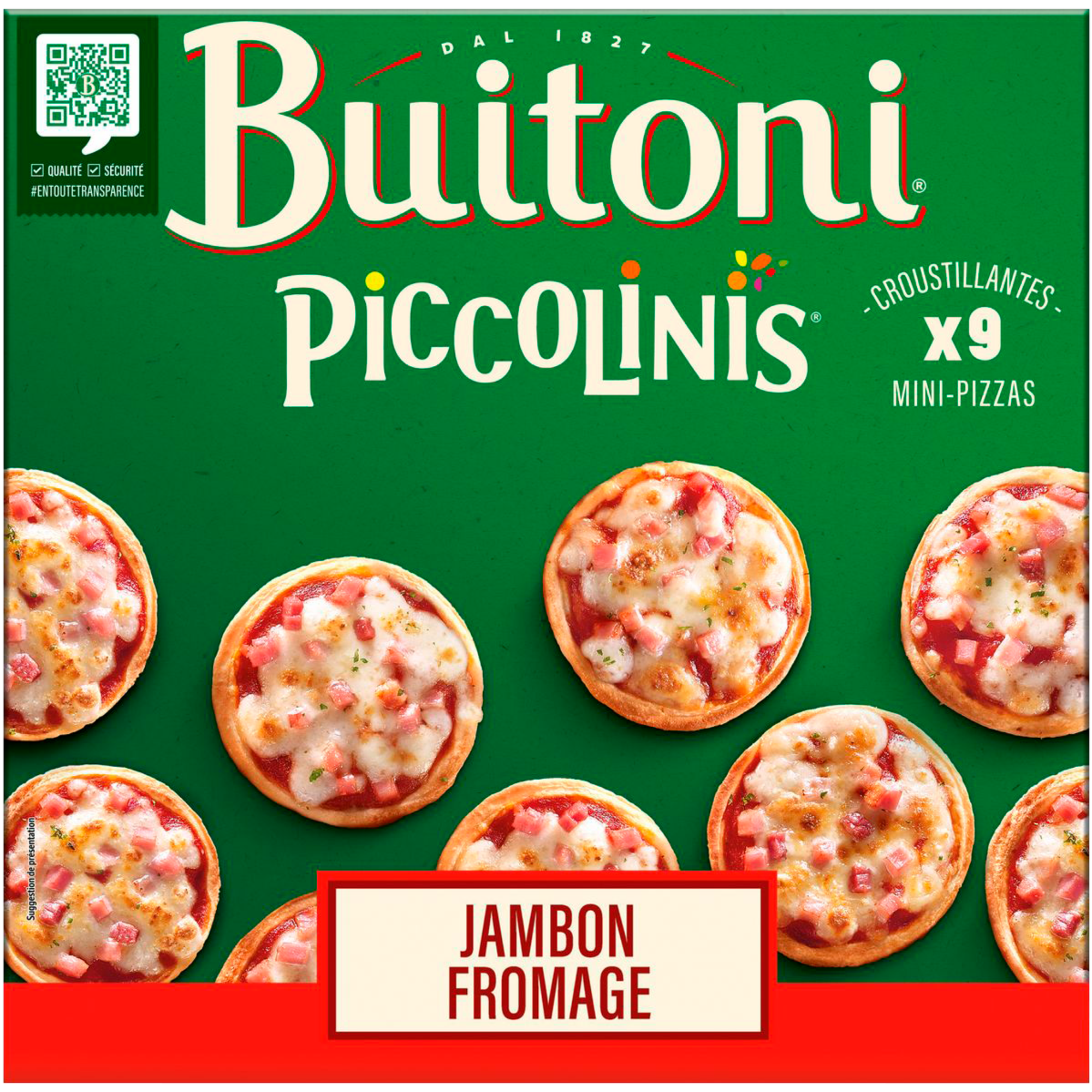 9 piccolinis jambon fromage surgelés