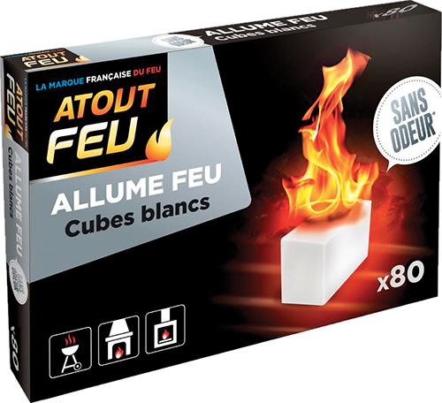 80 CUBES BLANCS ALLUME FEU SANS ODEUR