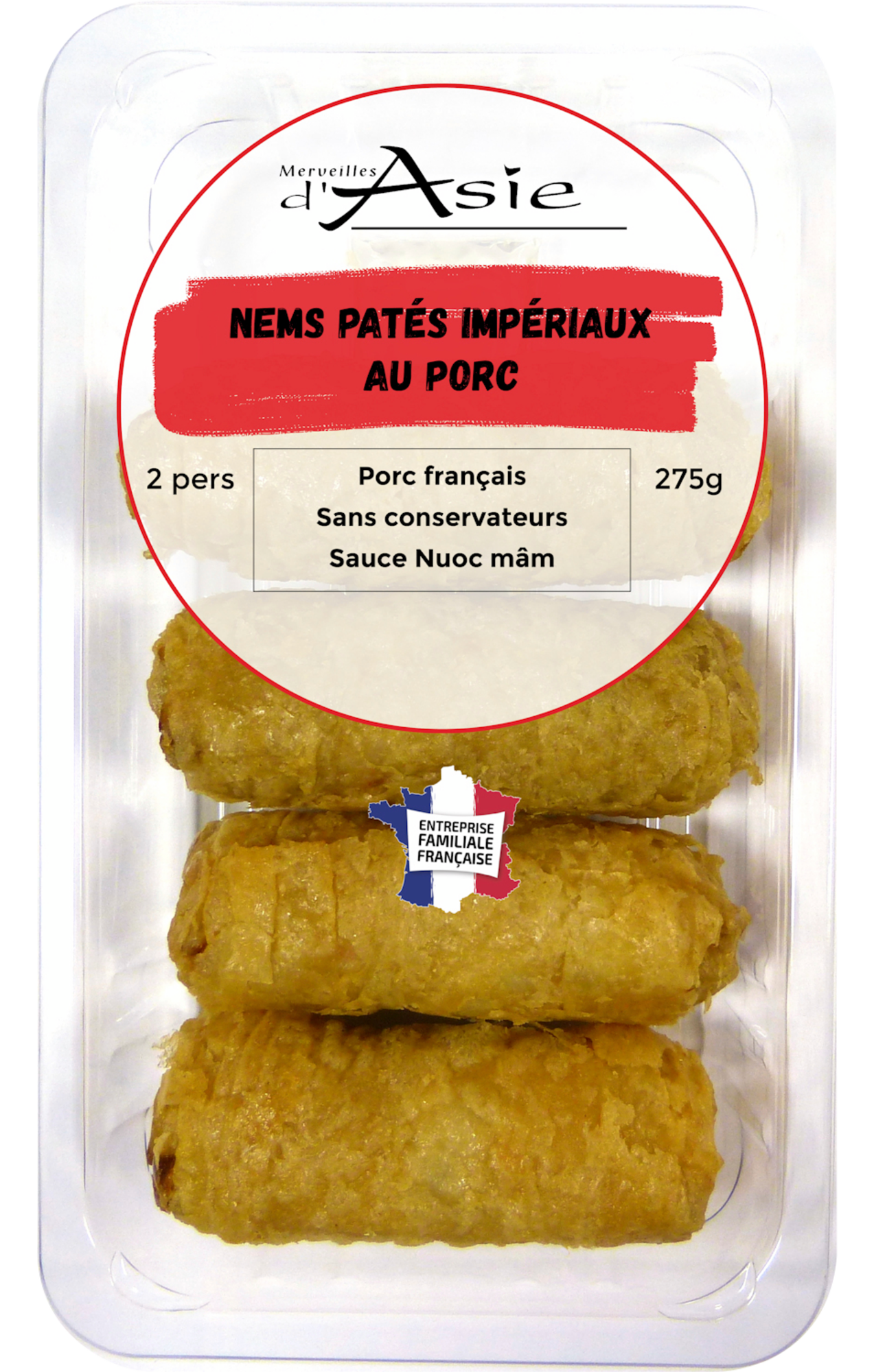 4 Nems impériaux au poulet avec sauce "Merveilles d'Asie"