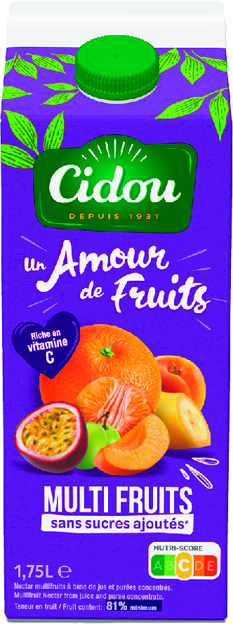 NECTAR À BASE DE JUS CONCENTRÉ MULTIFRUITS UN AMOUR DE FRUITS
