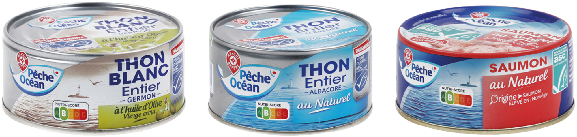 SUR LES PRODUITS PRÉSENTS EN MAGASIN DE LA GAMME POISSON EN CONSERVE MSC ET ASC "PÊCHE OCEAN".