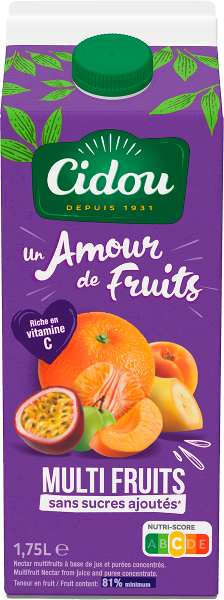 NECTAR À BASE DE JUS CONCENTRÉ MULTIFRUITS UN AMOUR DE FRUITS