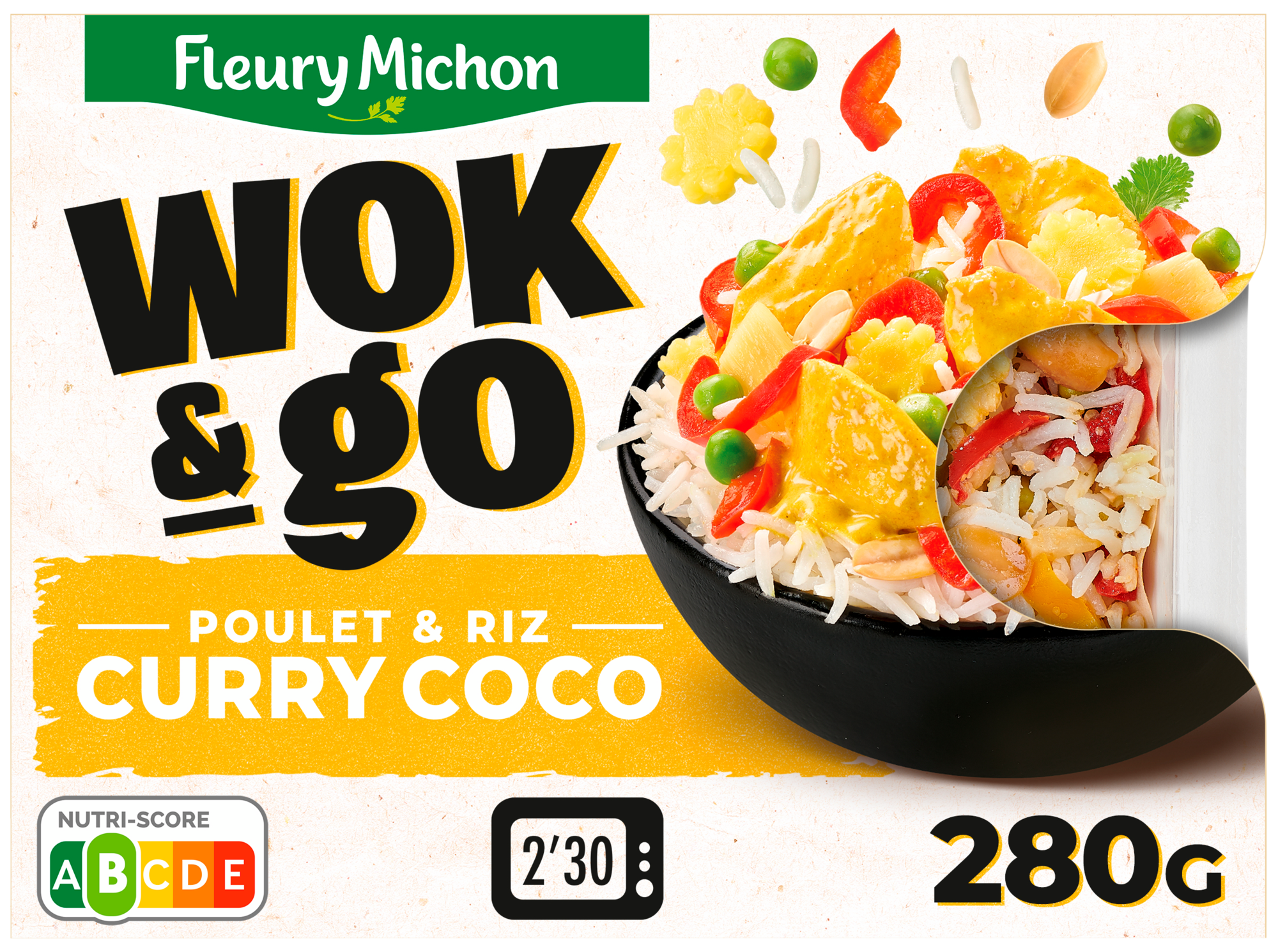 WOK&GO Poulet & Riz curry coco