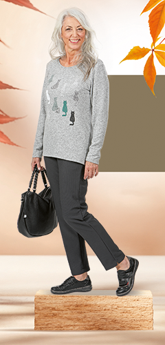 PANTALON CÔTE DE CHEVAL ÉLASTIQUÉ CEINTURE PLATE