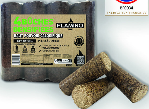 BÛCHES DENSIFIÉES HAUT POUVOIR CALORIFIQUE X4 *