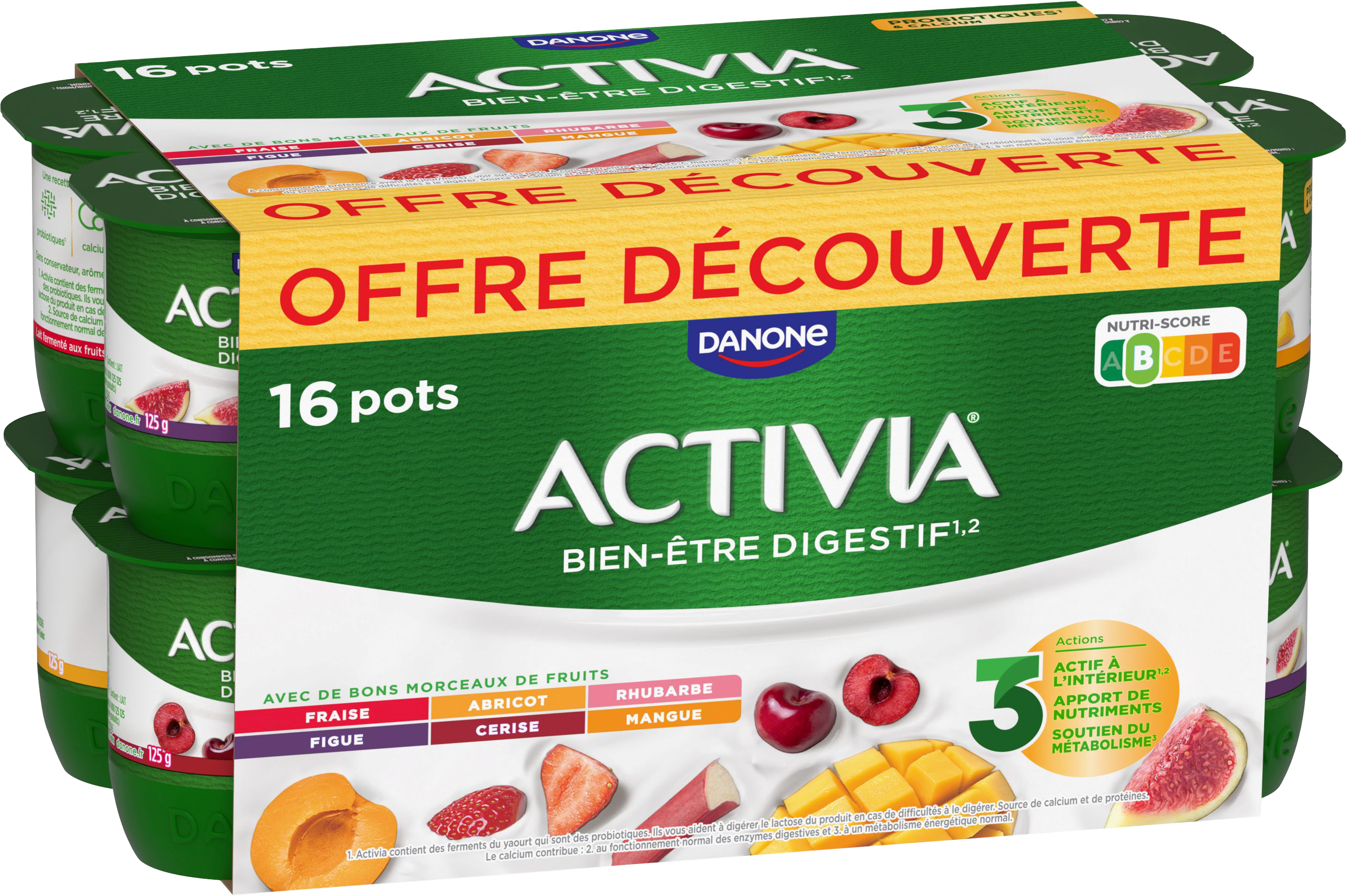 ACTIVIA FRUITS PANACHÉS
OFFRE DÉCOUVERTE