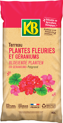TERREAU PLANTES FLEURIES ET GÉRANIUMS