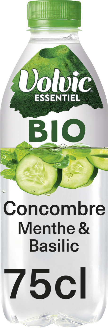 EAU PLATE AROMATISÉE CONCOMBRE MENTHE BASILIC BIO