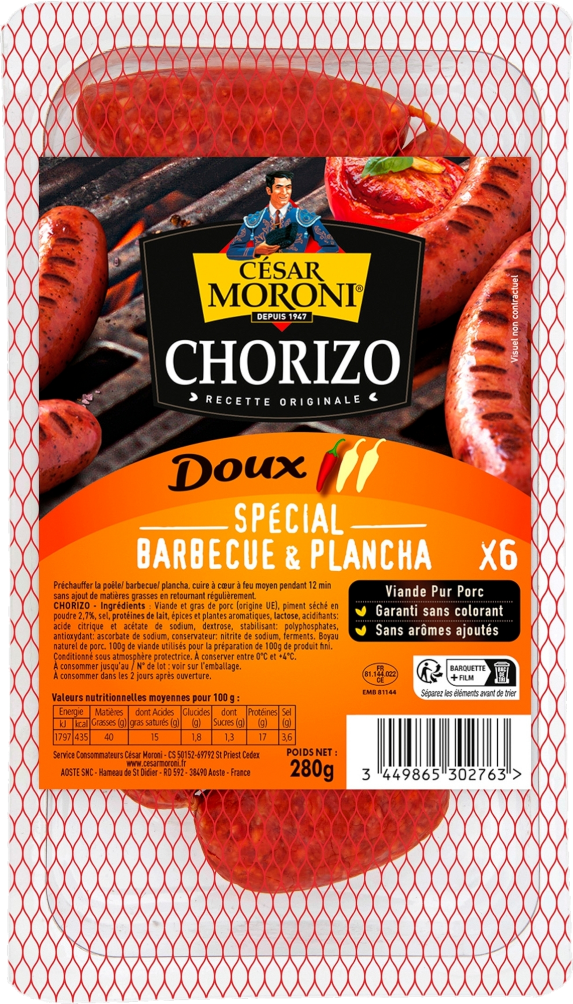 Chorizo Barbecue & Plancha Doux