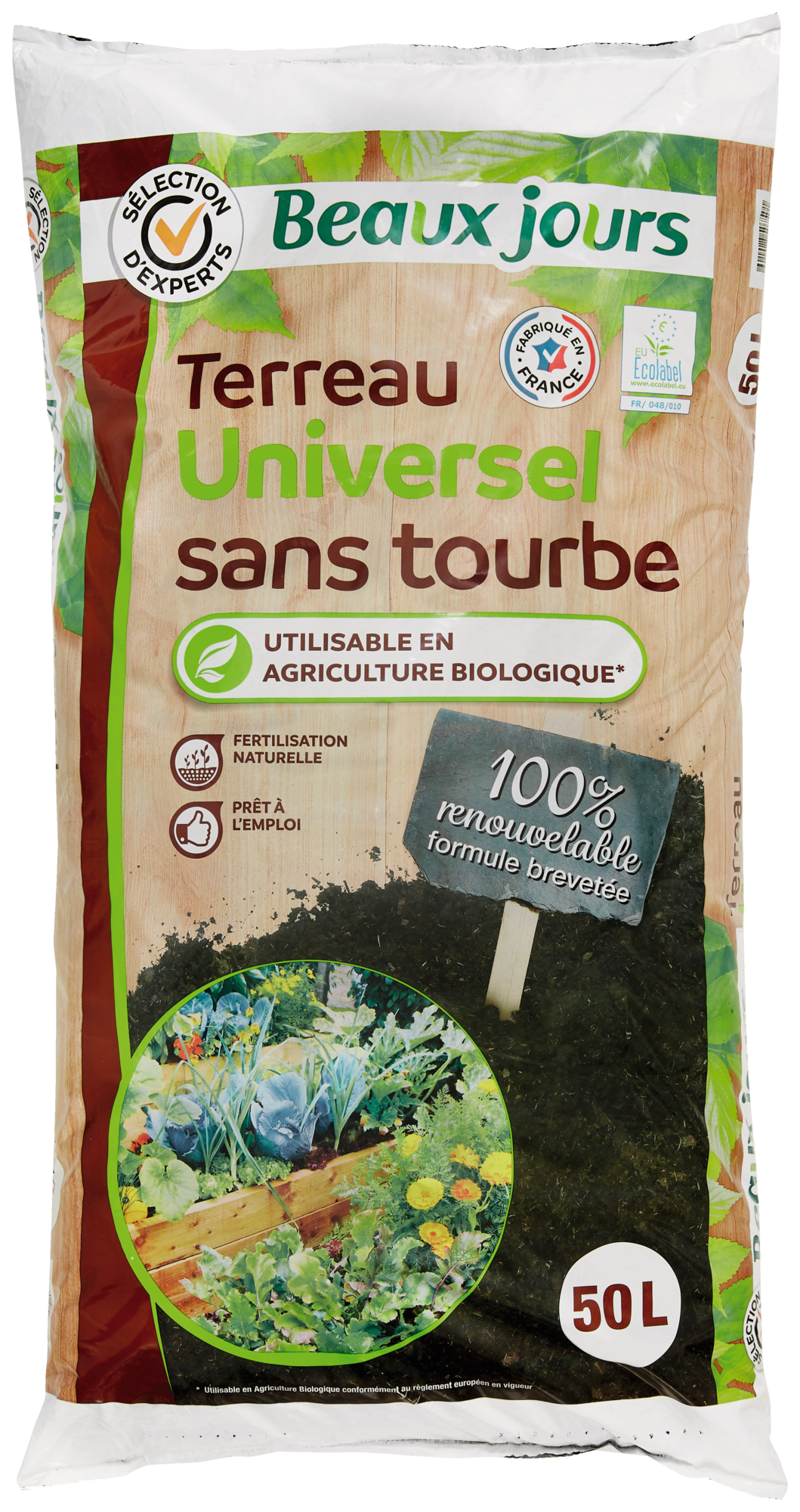 TERREAU UNIVERSEL SANS TOURBE "BEAUX JOURS"