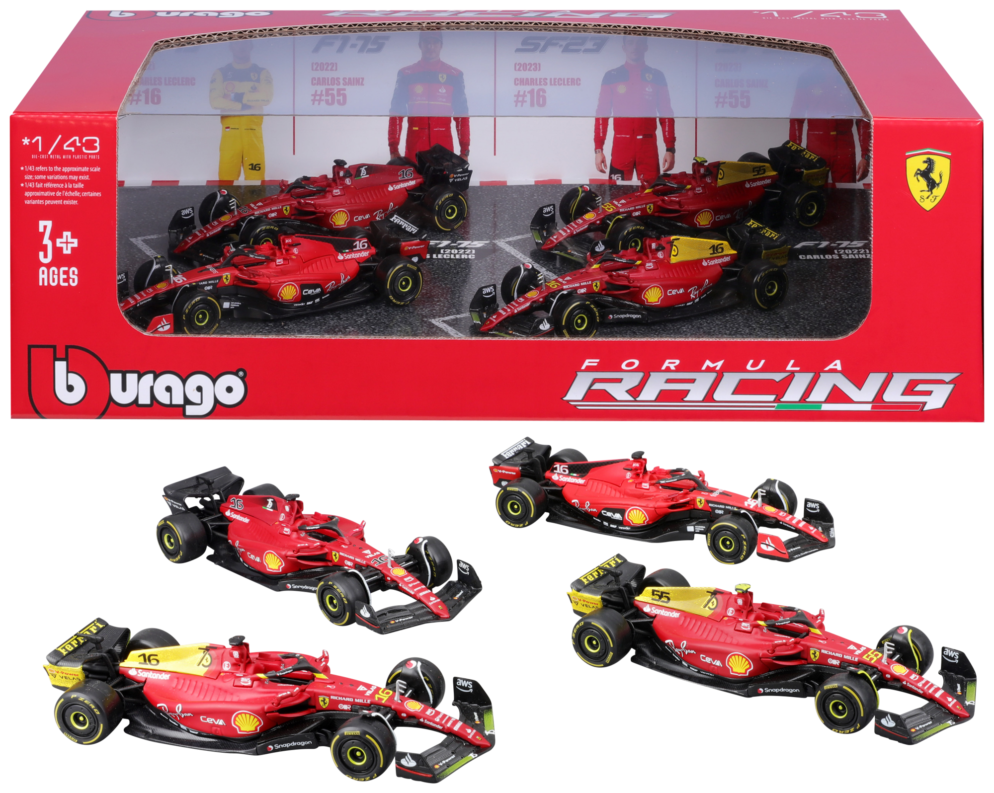 PACK DE 4 véhicules F1 - Ferrari