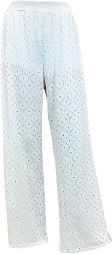 PANTALON FLUIDE AVEC MINI SHORTY MAILLE ASPECT BRODERIE ANGLAISE