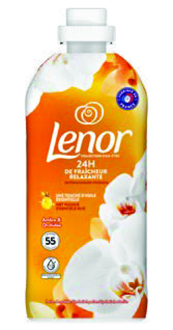 ADOUCISSANT 55 LAVAGES SENTEURS LENOR ENVOLÉE D'AIR OU AMBRE ET ORCHIDÉE OU JASMIN ET ROSE DE MAI