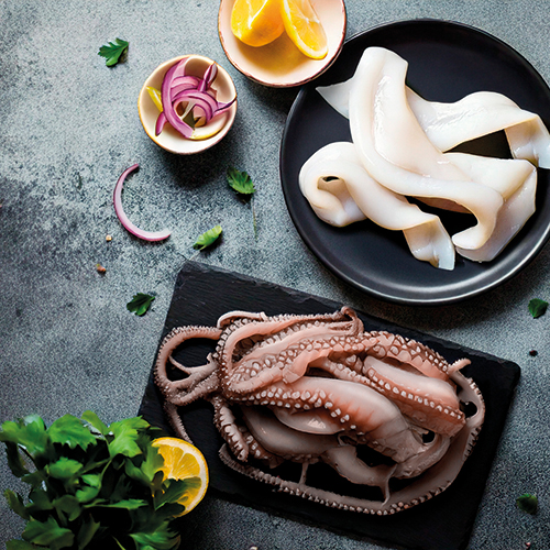 LAMELLE OU TENTACULE D’ENCORNET GÉANT DÉCONGELÉ SAUMURE