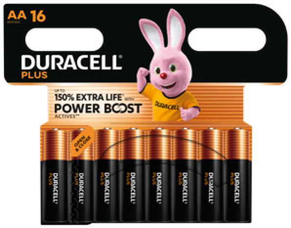   PILES DURACELL PLUS AA X16(2) 