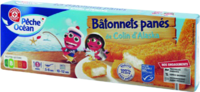 15 BÂTONNETS PANÉS DE COLIN D'ALASKA MSC SURGELÉS