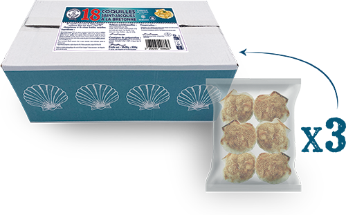 18 COQUILLES SAINT-JACQUES** À LA BRETONNE SURGELÉES