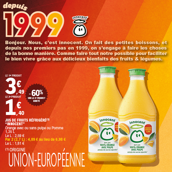 JUS DE FRUITS RÉFRIGÉRÉ