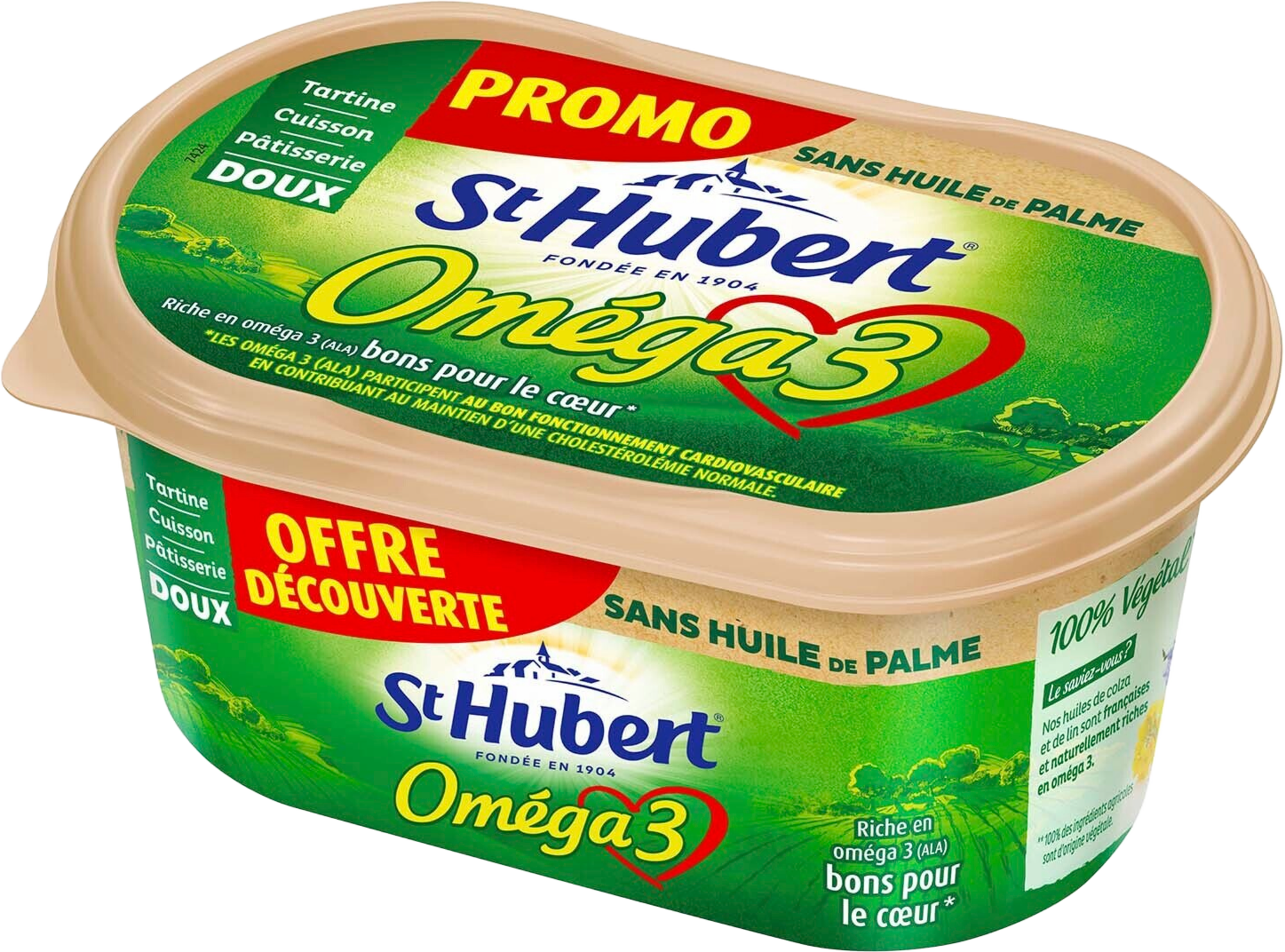 "ST HUBERT OMEGA" 3 doux 52% Mat. Gr. sans huile de palme offre découverte