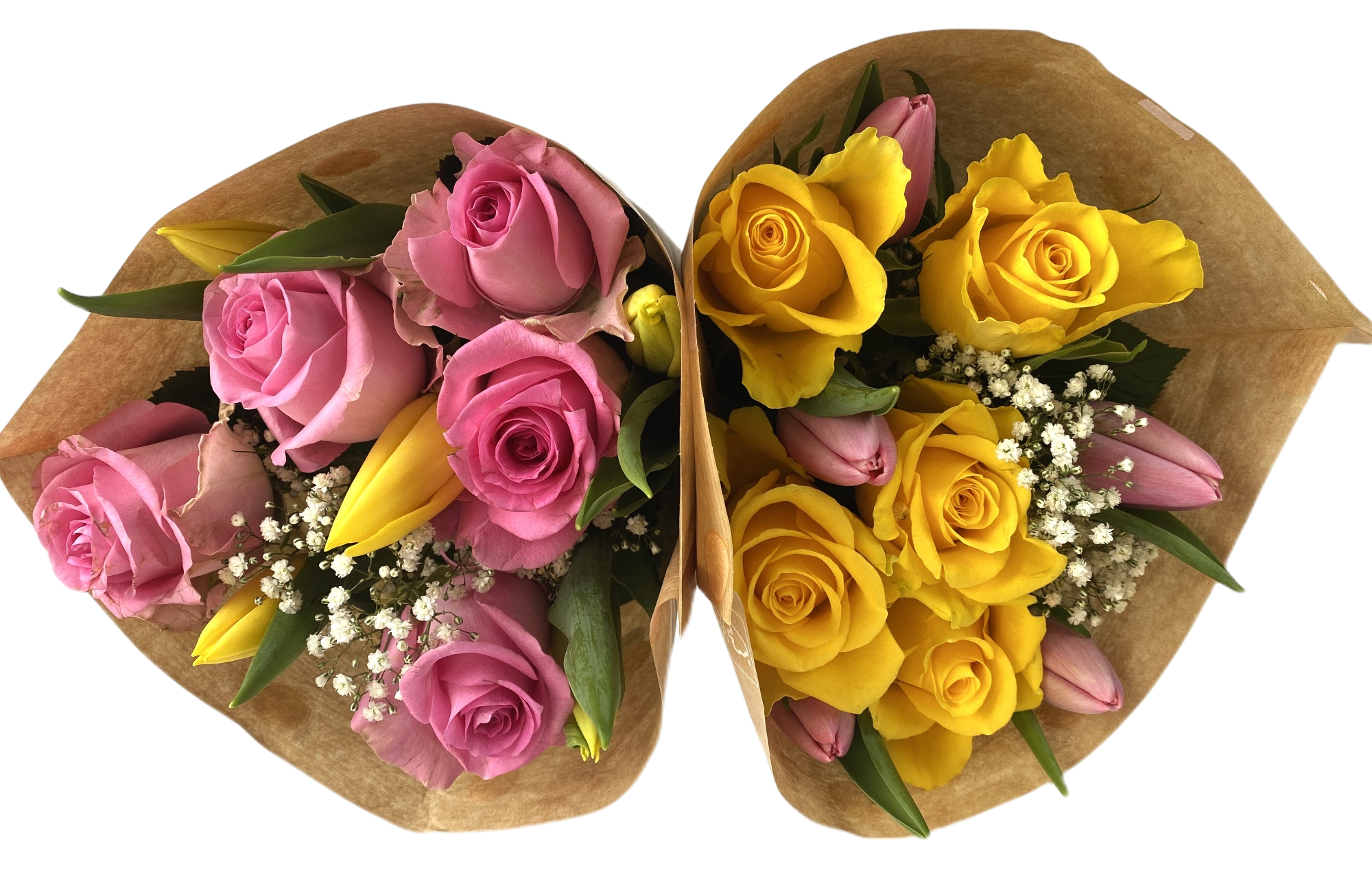 BOUQUET DUO DE ROSES & TULIPES