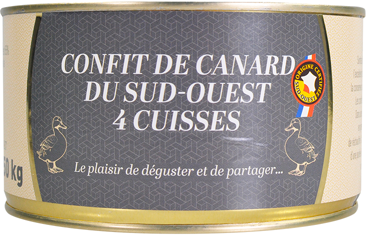 CONFIT DE CANARD DU SUD-OUEST
4 CUISSES