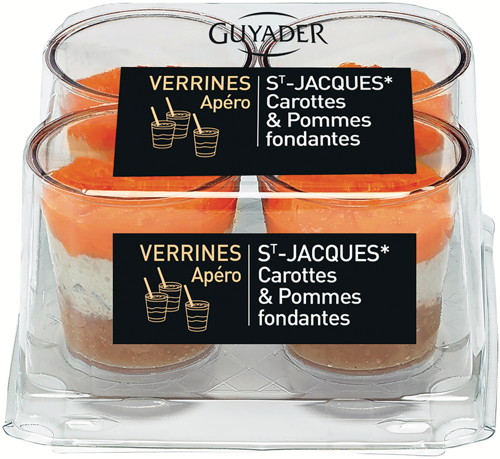 VERRINES SAINT-JACQUES, CAROTTES ET POMMES FONDANTES