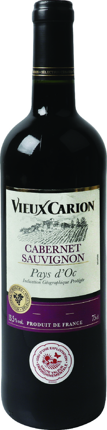 I.G.P(1) PAYS D’OC(2) VIEUX CARION CABERNET SAU...