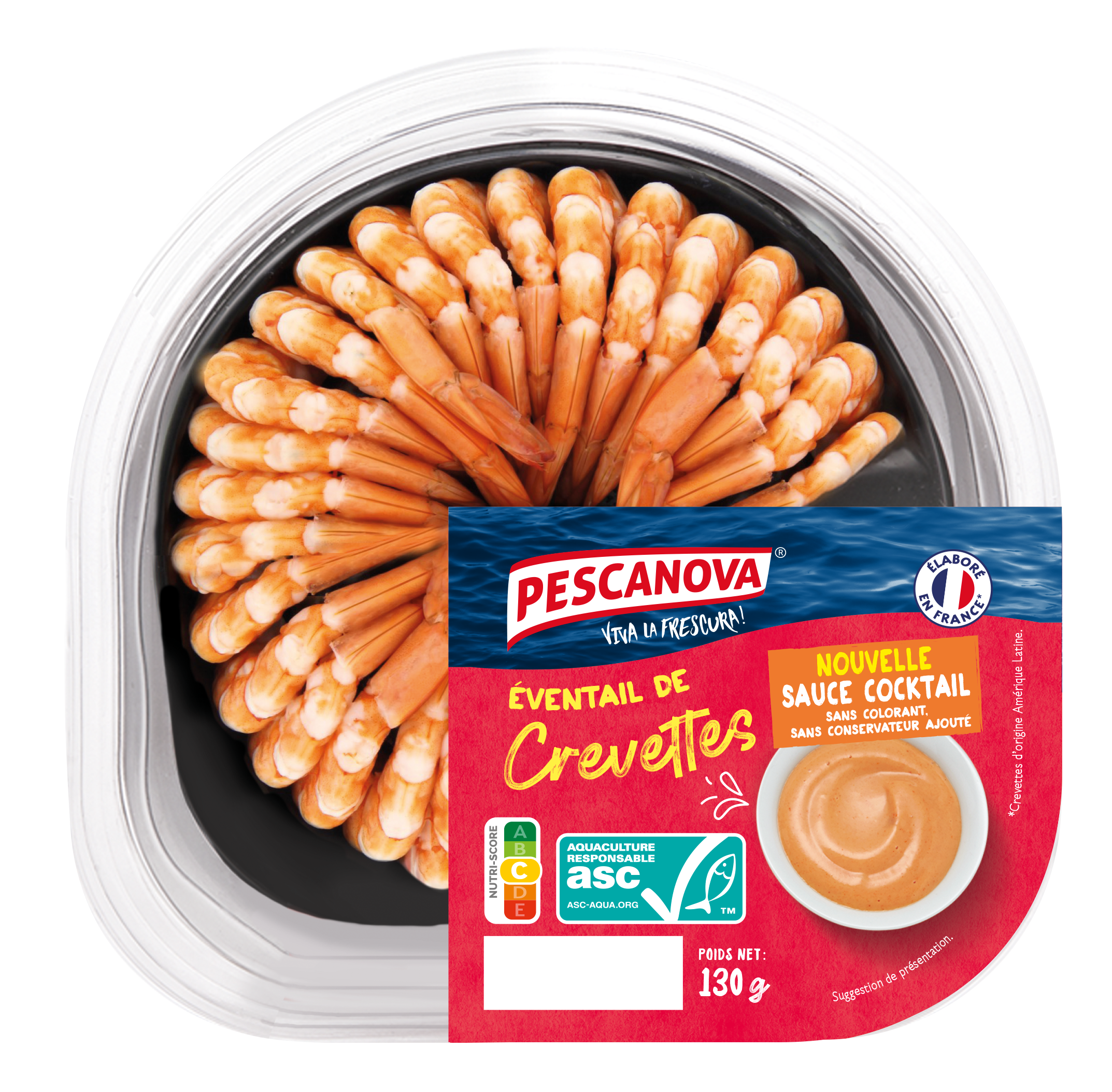 ÉVENTAIL DE CREVETTES ASC
+ SAUCE